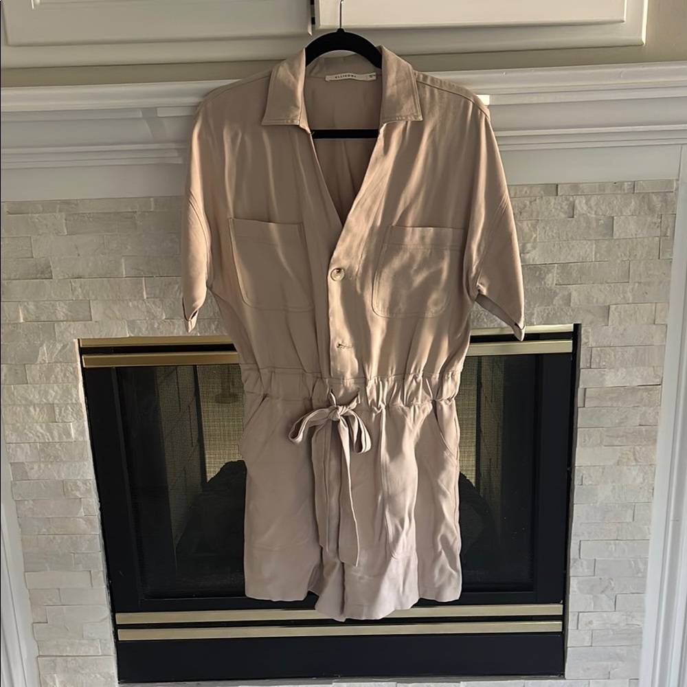 Tan Button-Up Romper